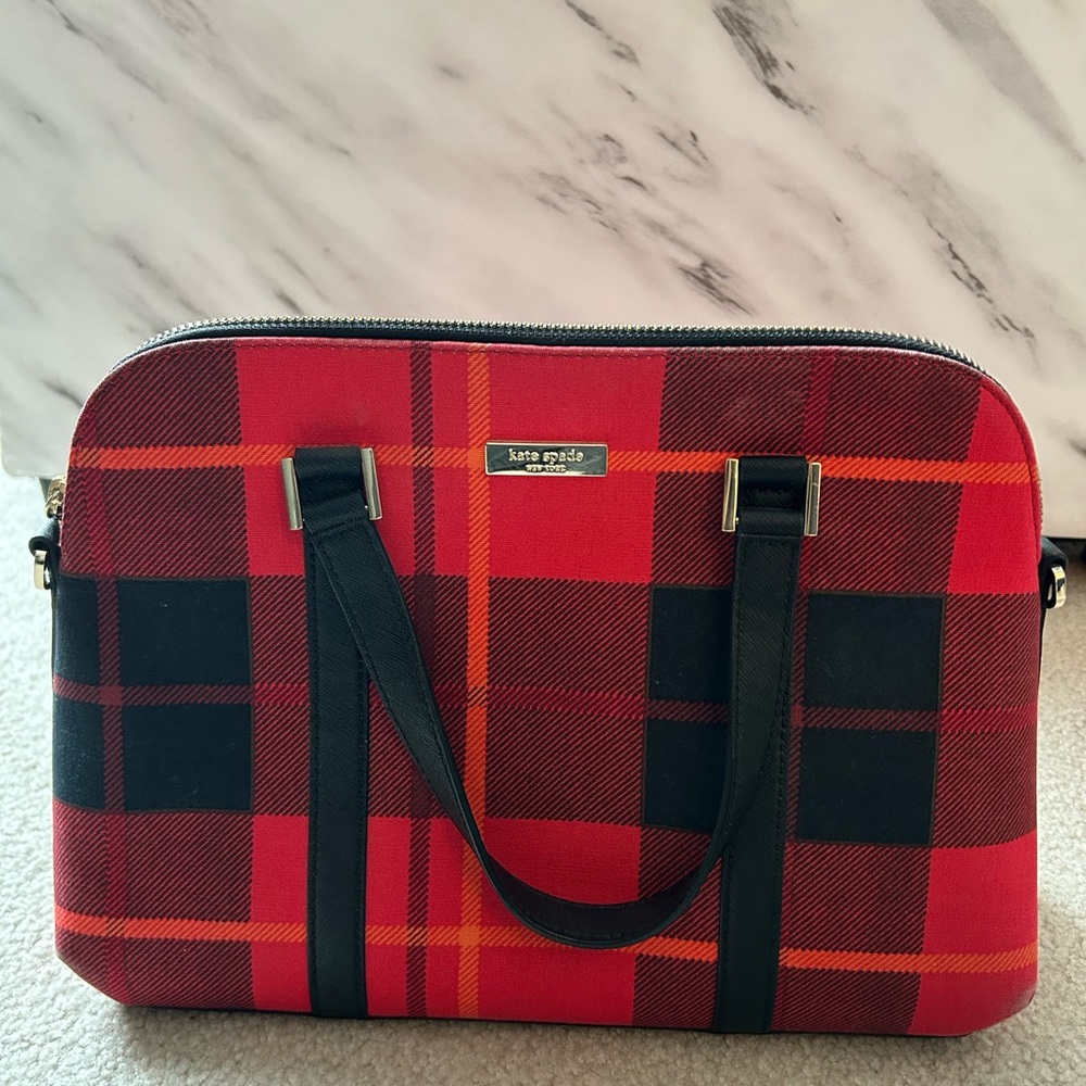 Kate Spade Black & Red Canvas Handbag